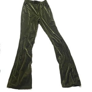 shell bell bottom green velvet pants